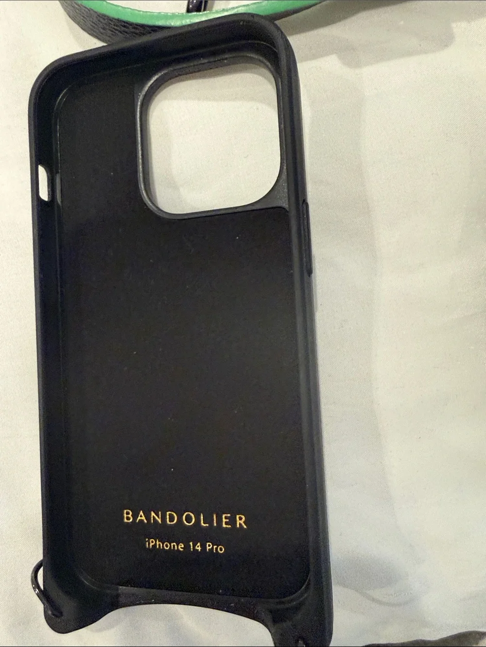 Bandolier Black and Gold iPhone 14 Pro Leather Case